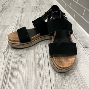 Marc Fischer LTD black suede sandal size 8